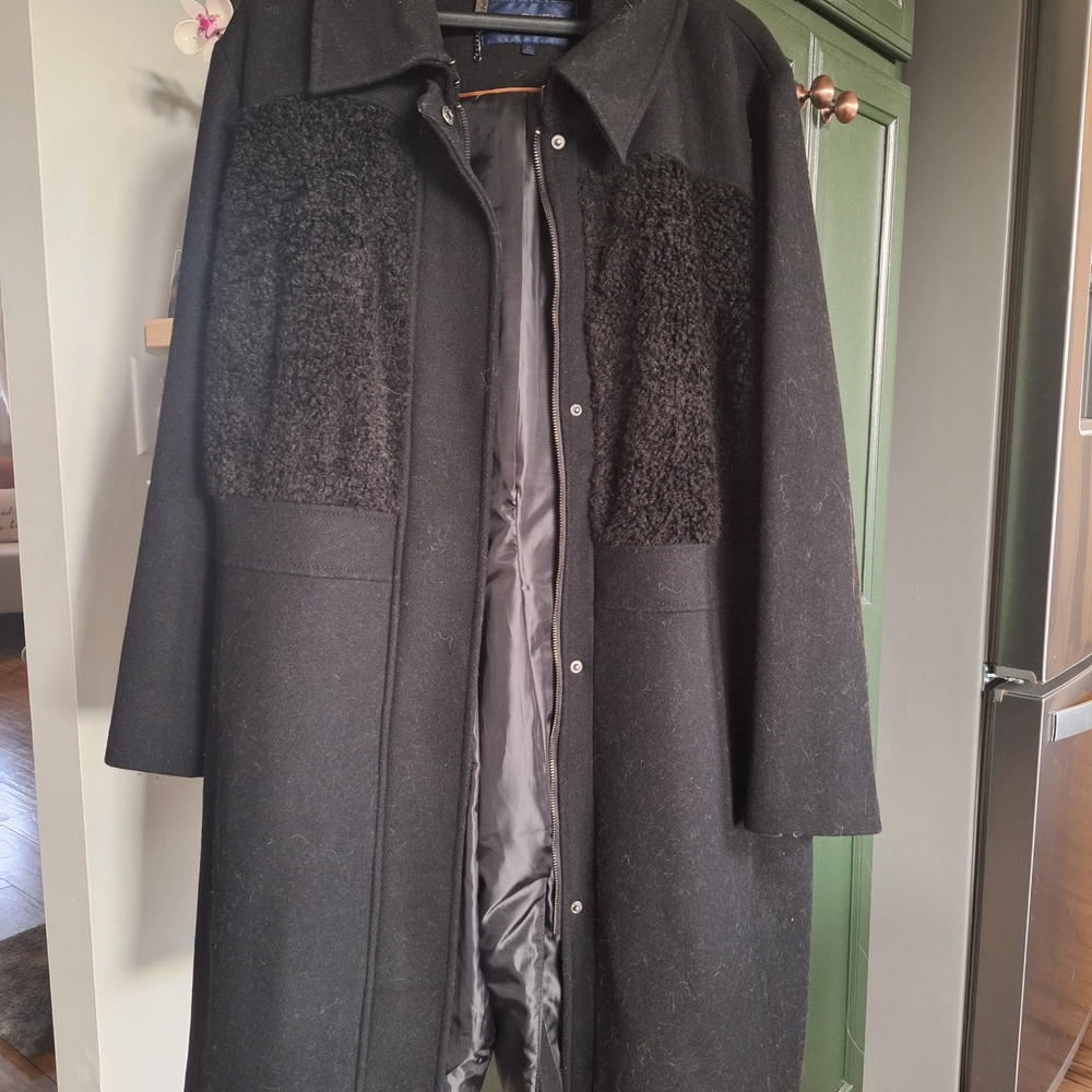 RACHEL Rachel Roy Black Wool Blend Coat